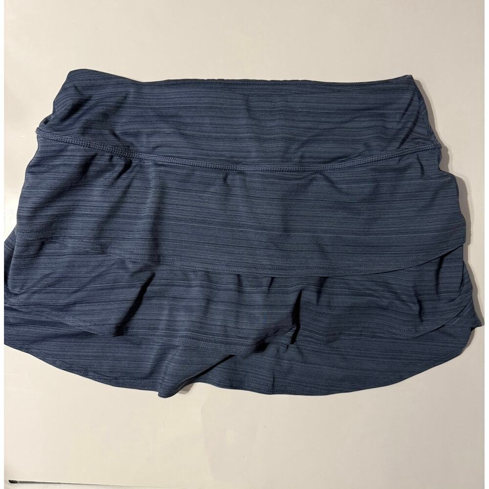 Athleta Stripe Swagger Skort Women’s M Blue Gray Golf Tennis Pickleball